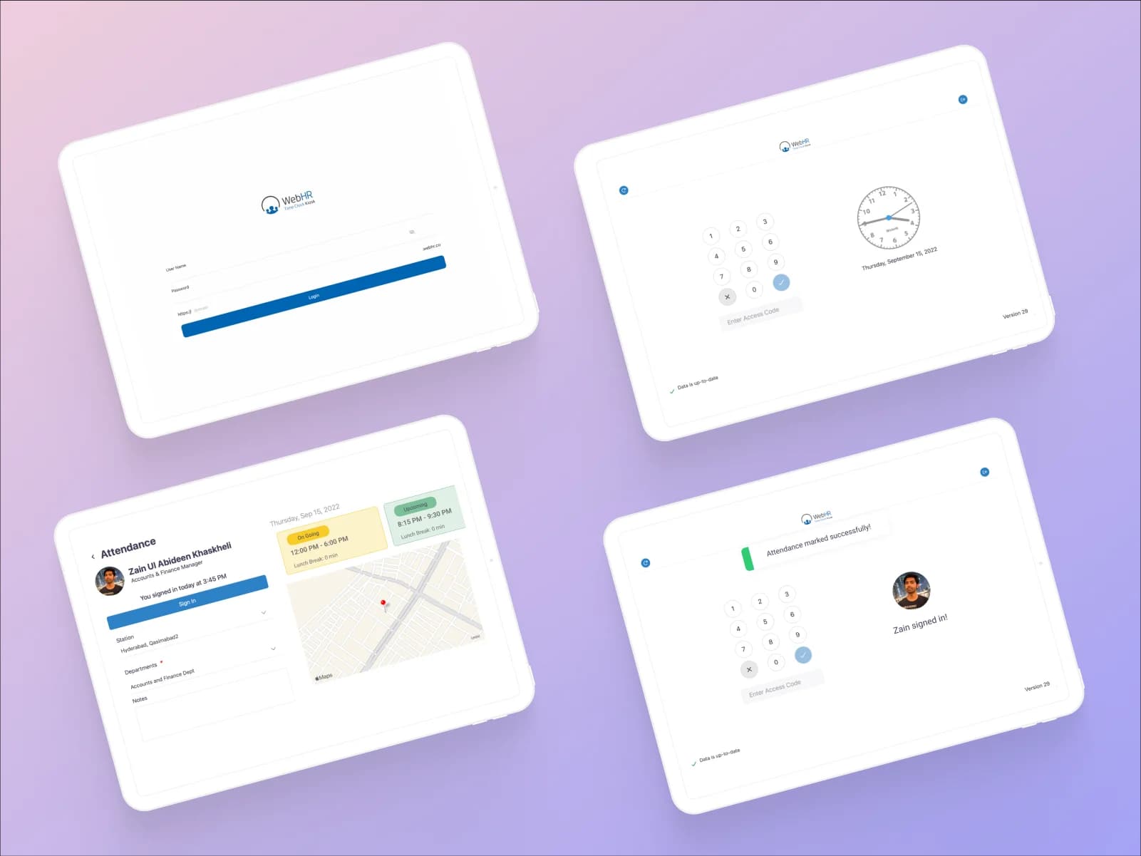 WebHR TimeClock Kiosk
